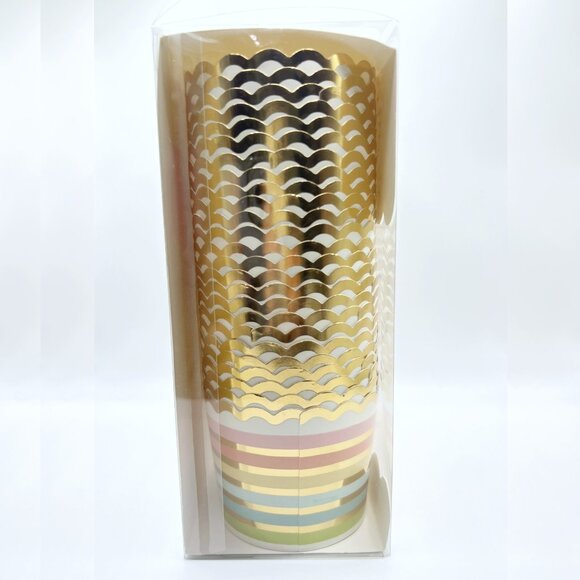 NEW My Minds Eye Gold Foiled Polka Dot and Stripes Baking Cups - 50 Count - Picture 2 of 4